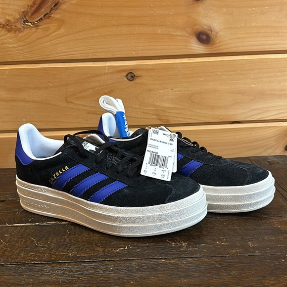 adidas Shoes - Adidas Gazelle Bold Platform Sneakers - Black/Lucid Blue